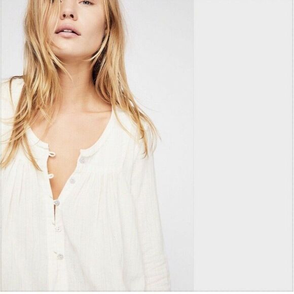 Free People Sand Dune Henley Top Small - Picture 5 of 9